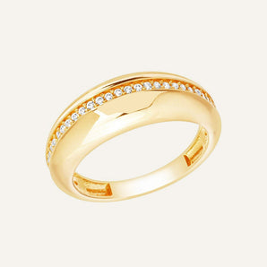 24K Gold Plated Double half circle ring