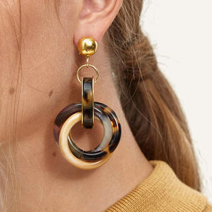 Faux Tortoise Tangle Drop Earrings