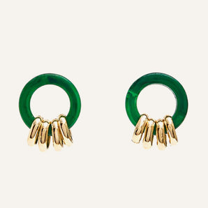 Rachel Malachite York Acrylic Earrings