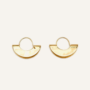 18K Handmade Double Date Earrings in Gold